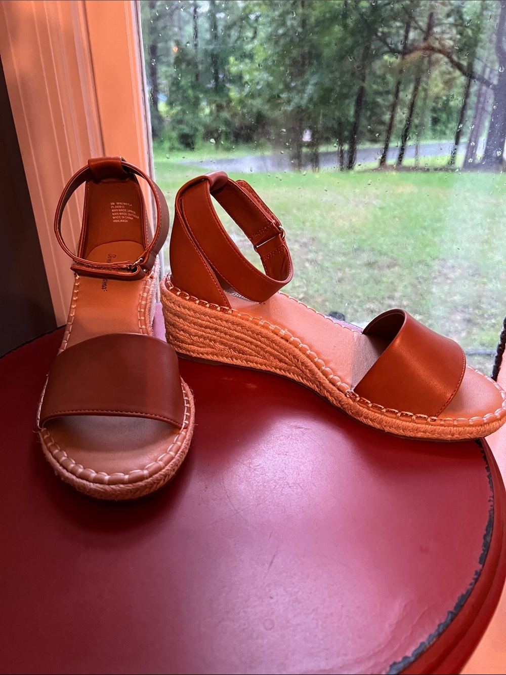 Tommy Bahama Brown Espadrille Wedge Sandals with Ankle Strap